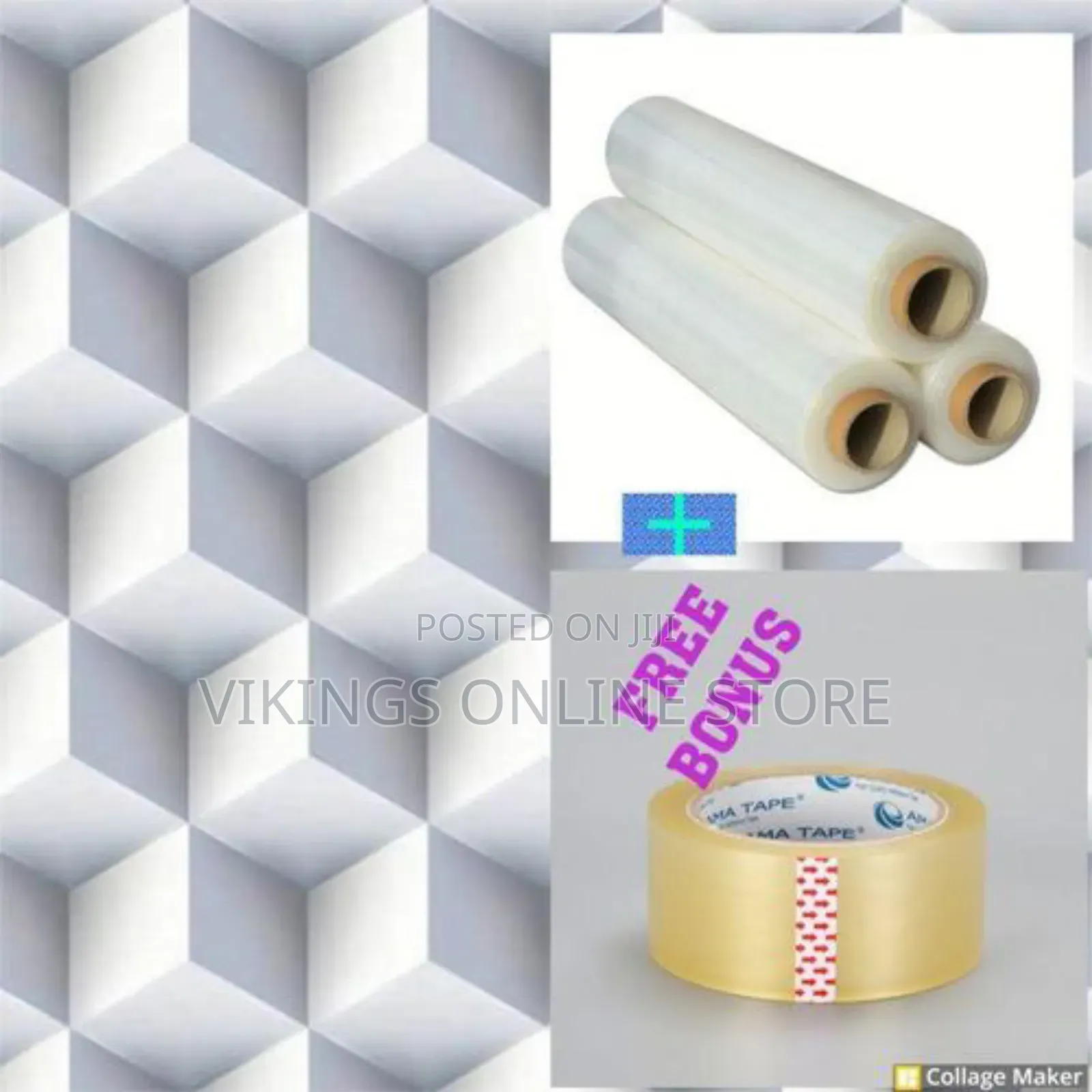 Transparent Cling Film Shrink Wrap Plus Free Cellotape