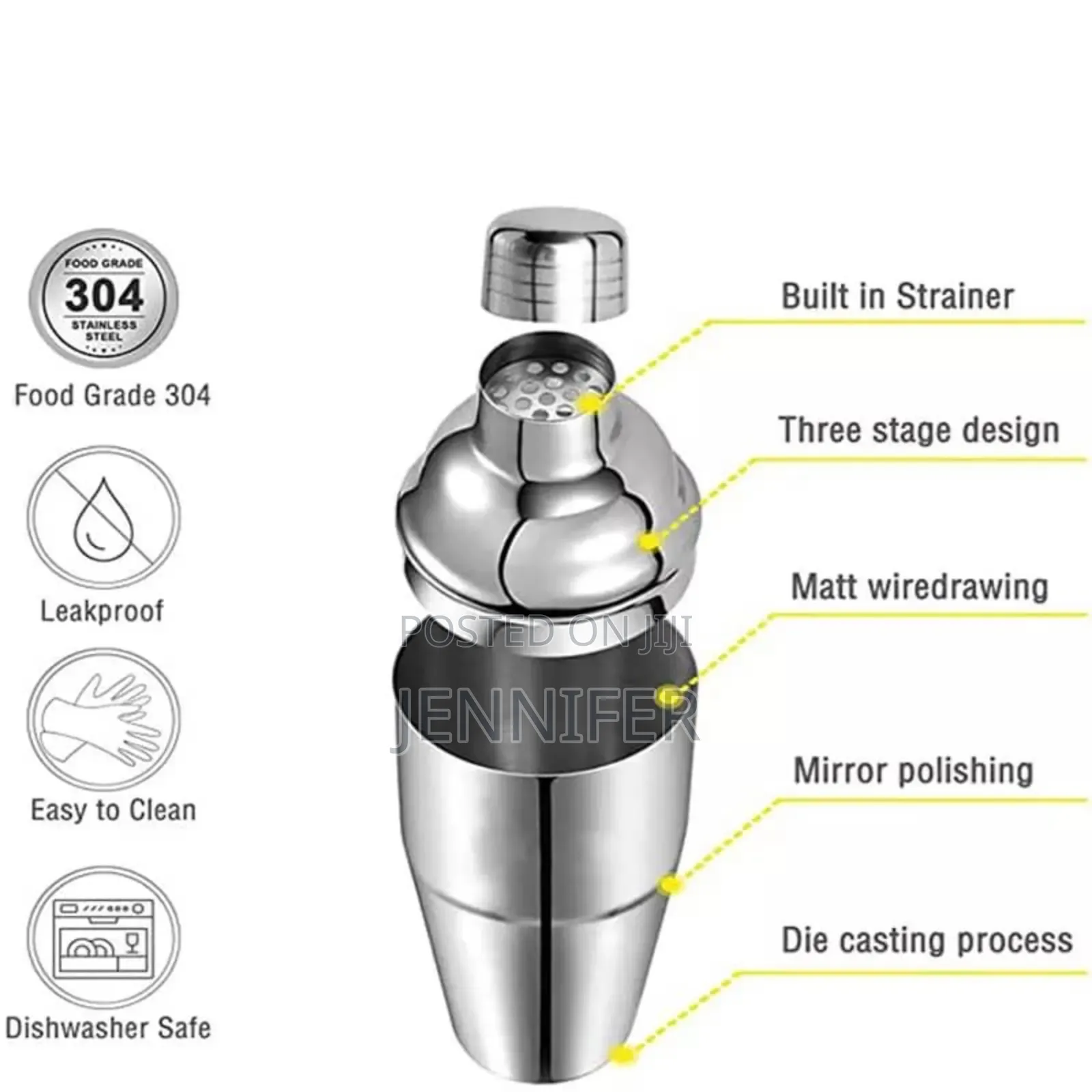 Stainless Steel Big Cocktail Shaker