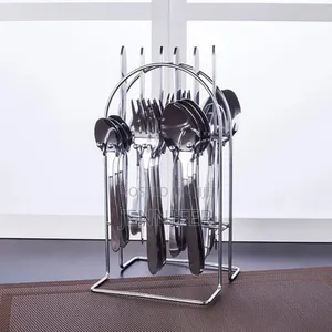 24pcs High Quality Silver Steel Cutlery Set