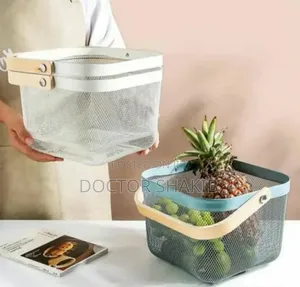 Portable Square Wire Mesh Fruit Storage Basket