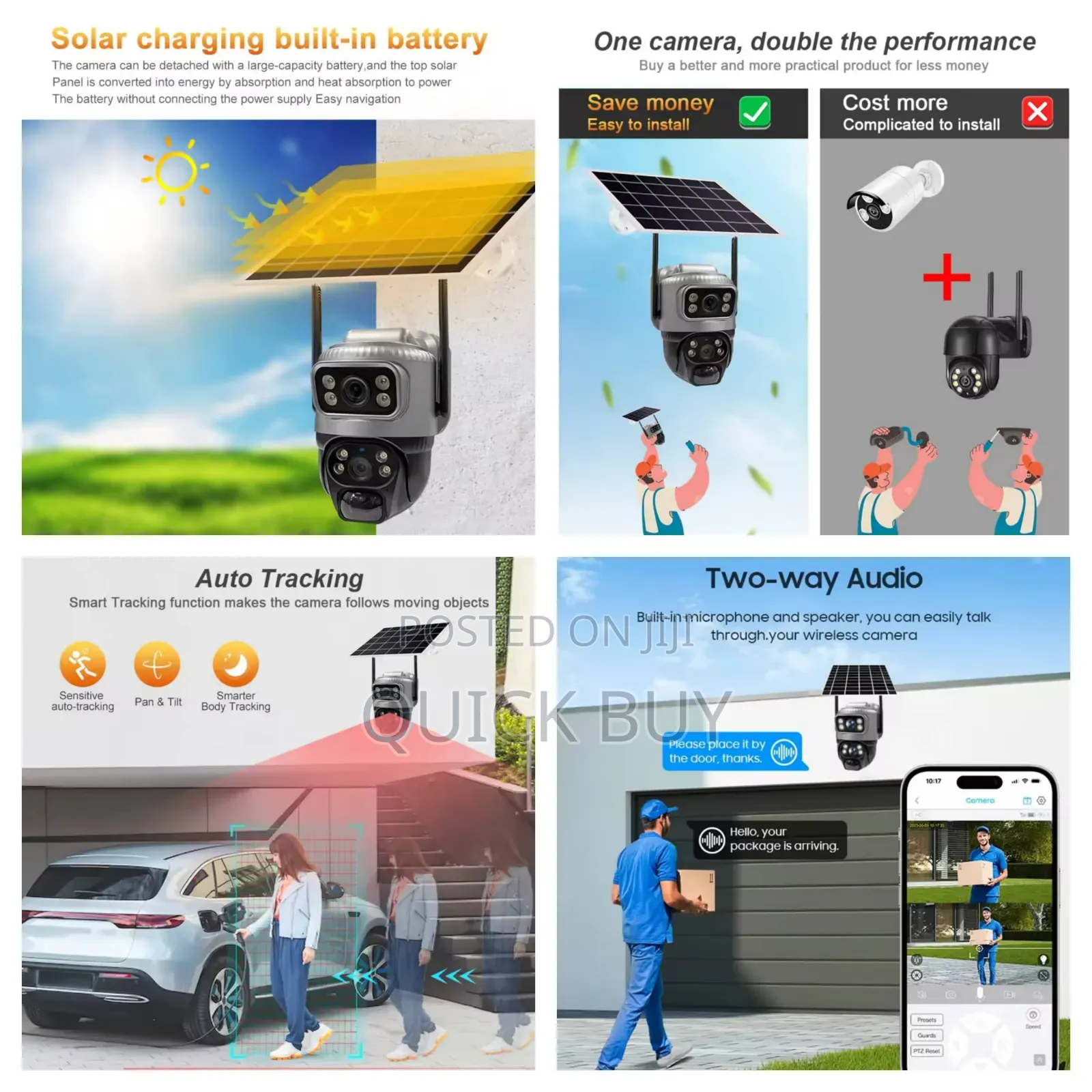 V380 4g Lte Sim Card Security Camera Dual Lens CCTV Camera
