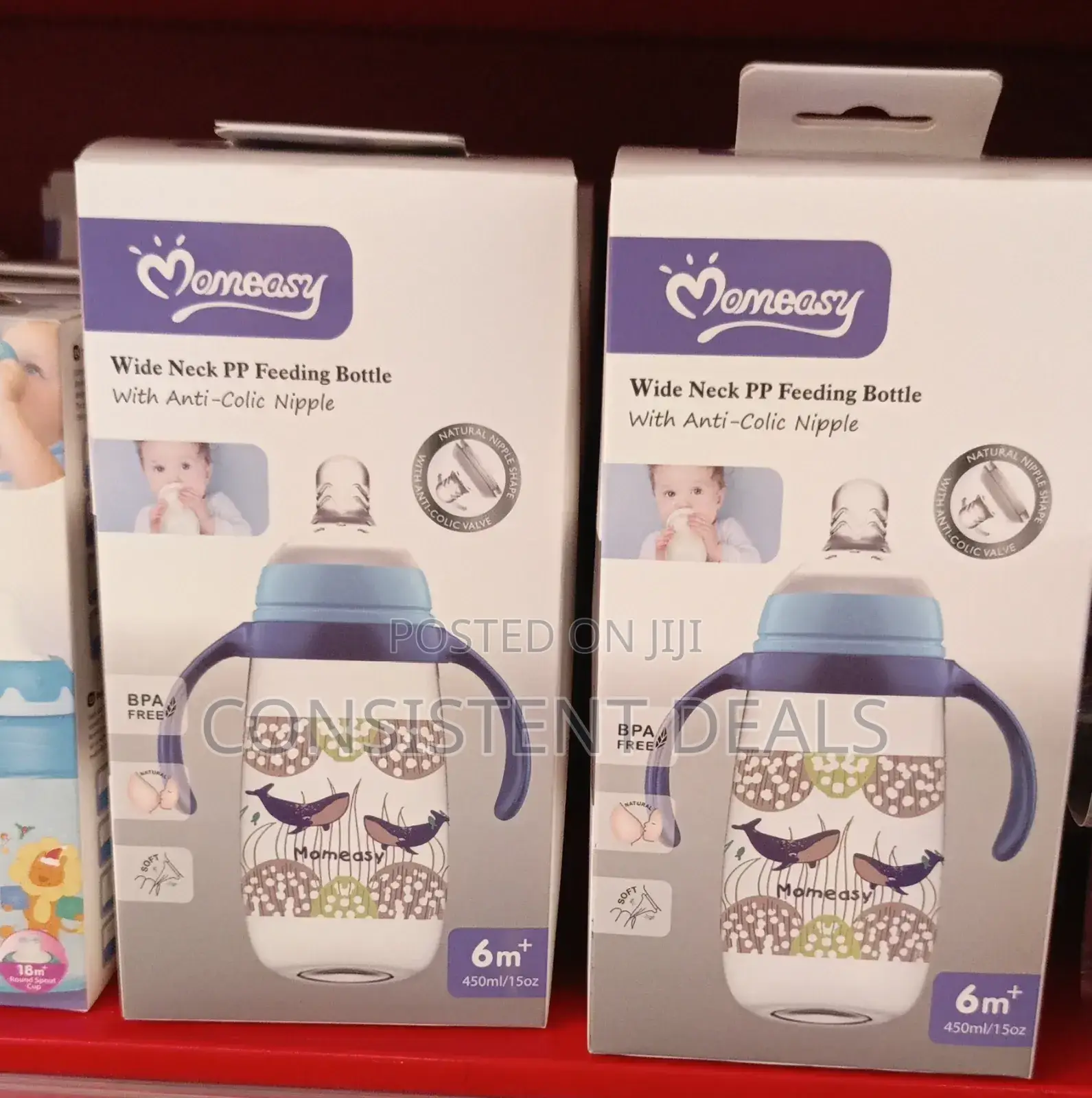 Momeasy Wide Neck Anti Colic Feeding Bottle