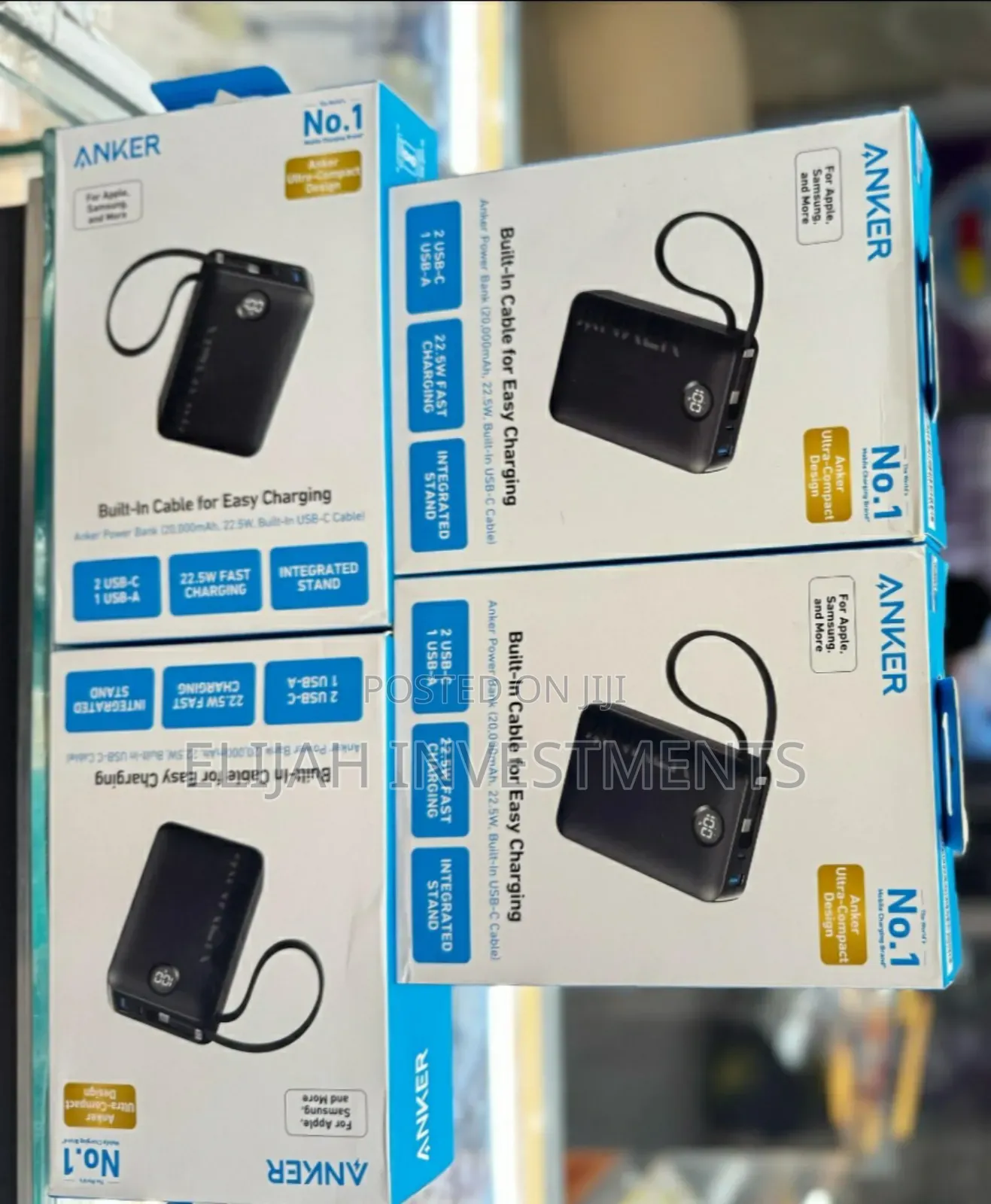 High-Quality Anker 20,000mah Built-in Cable 22.5w