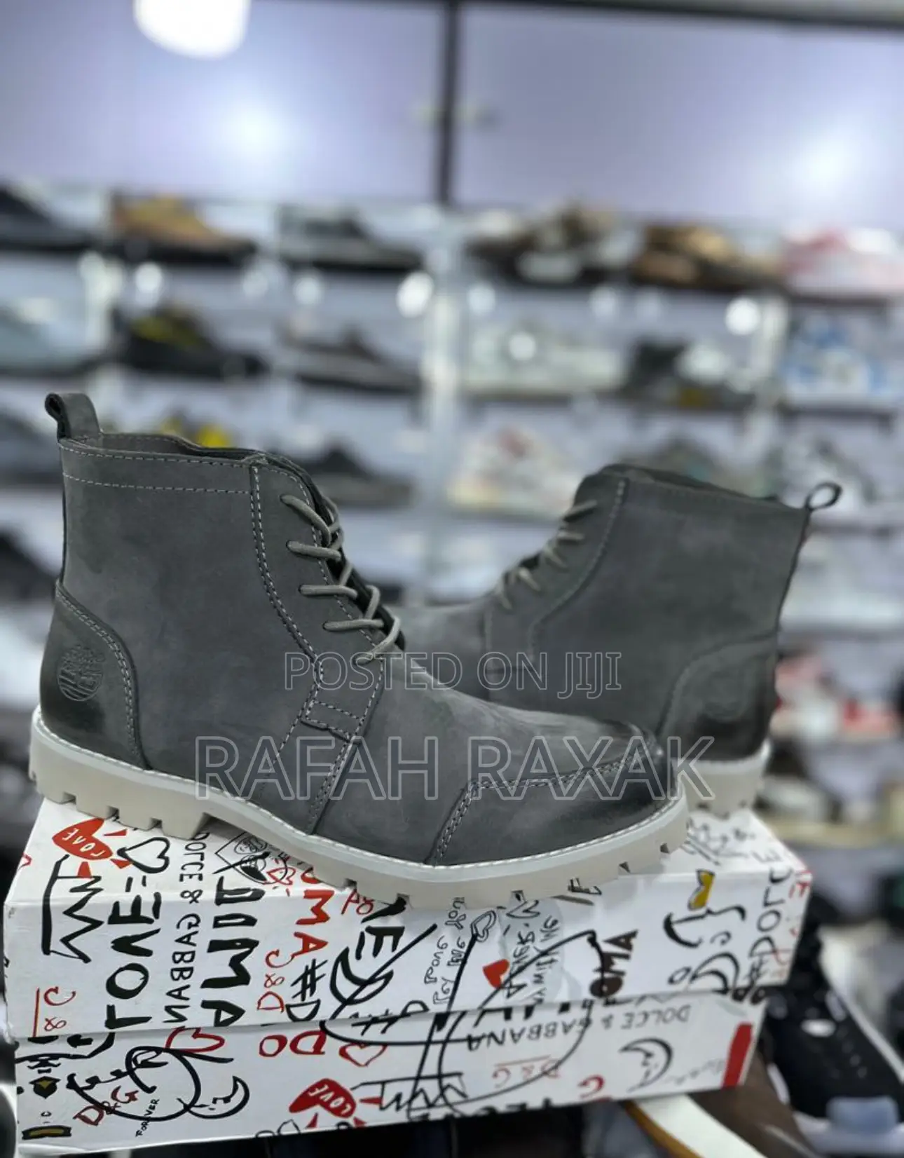 Original Gray Premium Leather Timberland Casual Boots