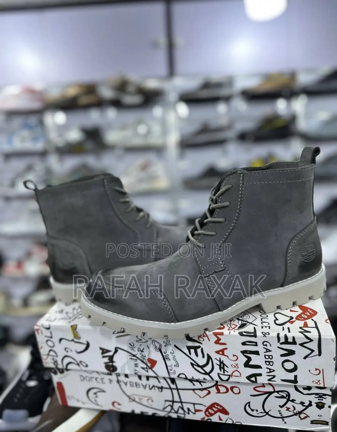 Original Gray Premium Leather Timberland Casual Boots