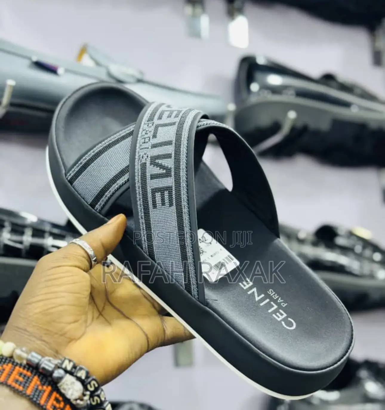 Original Men’S Black Cross Celine Sandals
