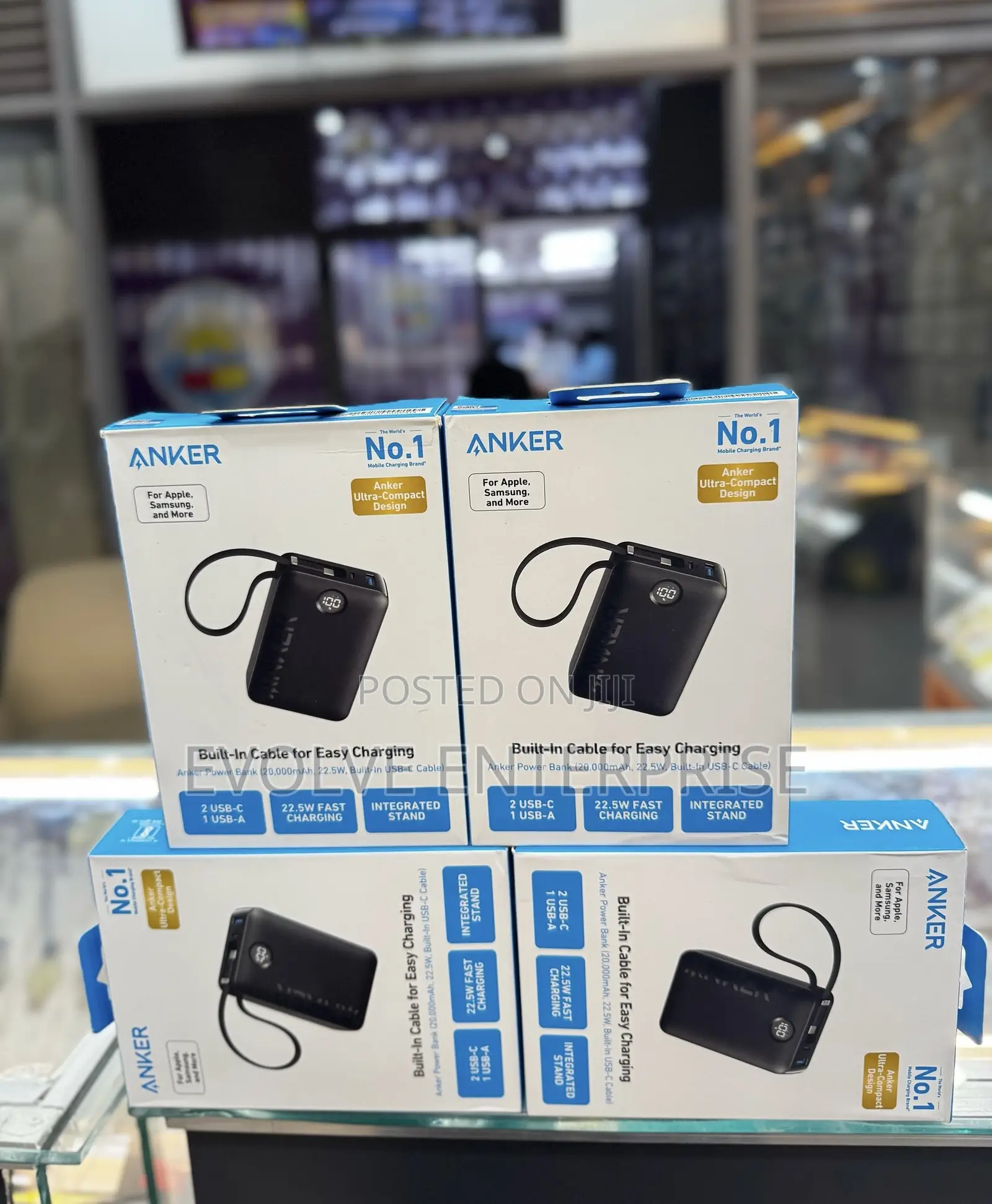 Anker 20,000mah Built in Cable 22.5w Power Bank