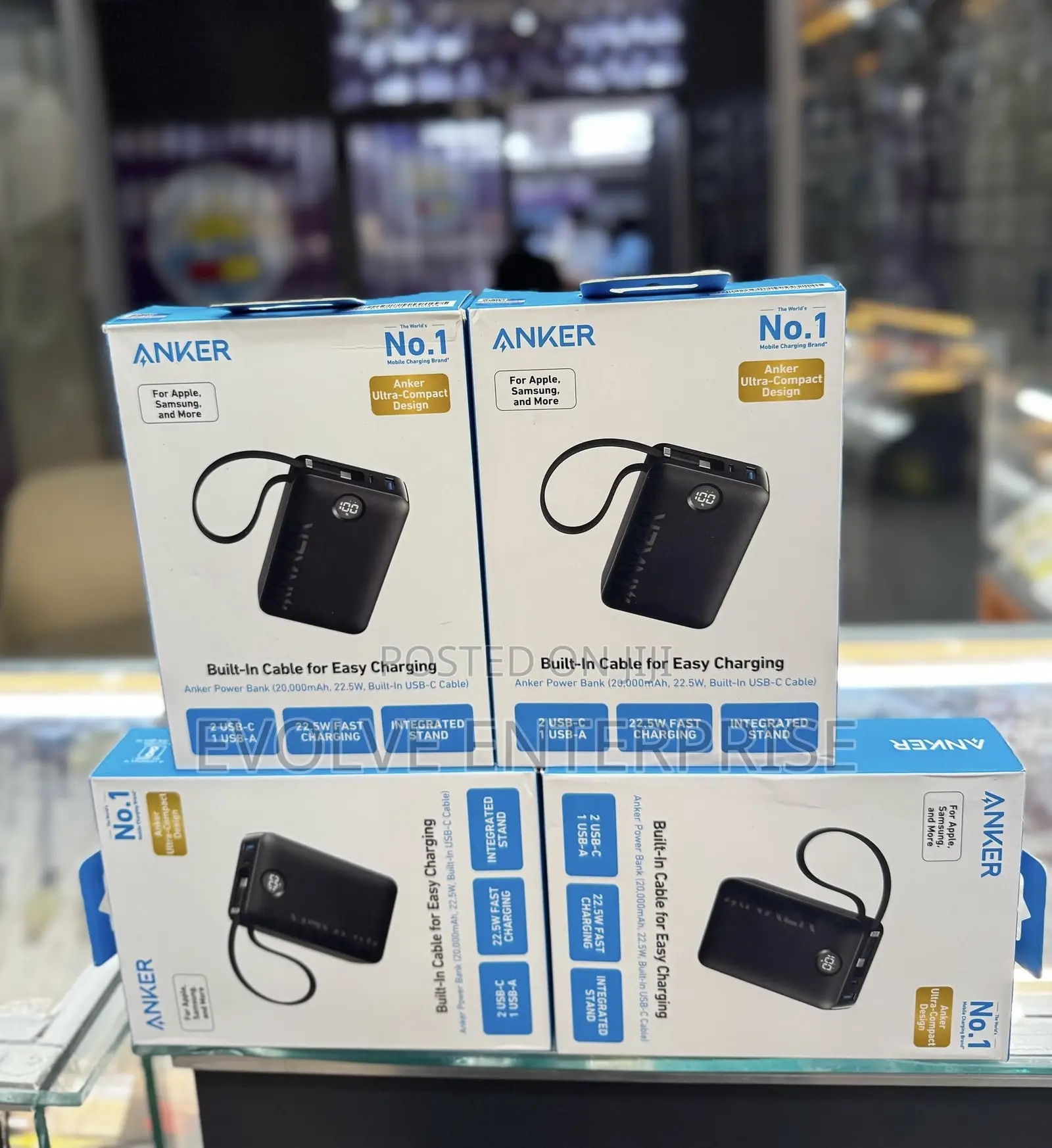 Anker 20,000mah Built in Cable 22.5w Power Bank