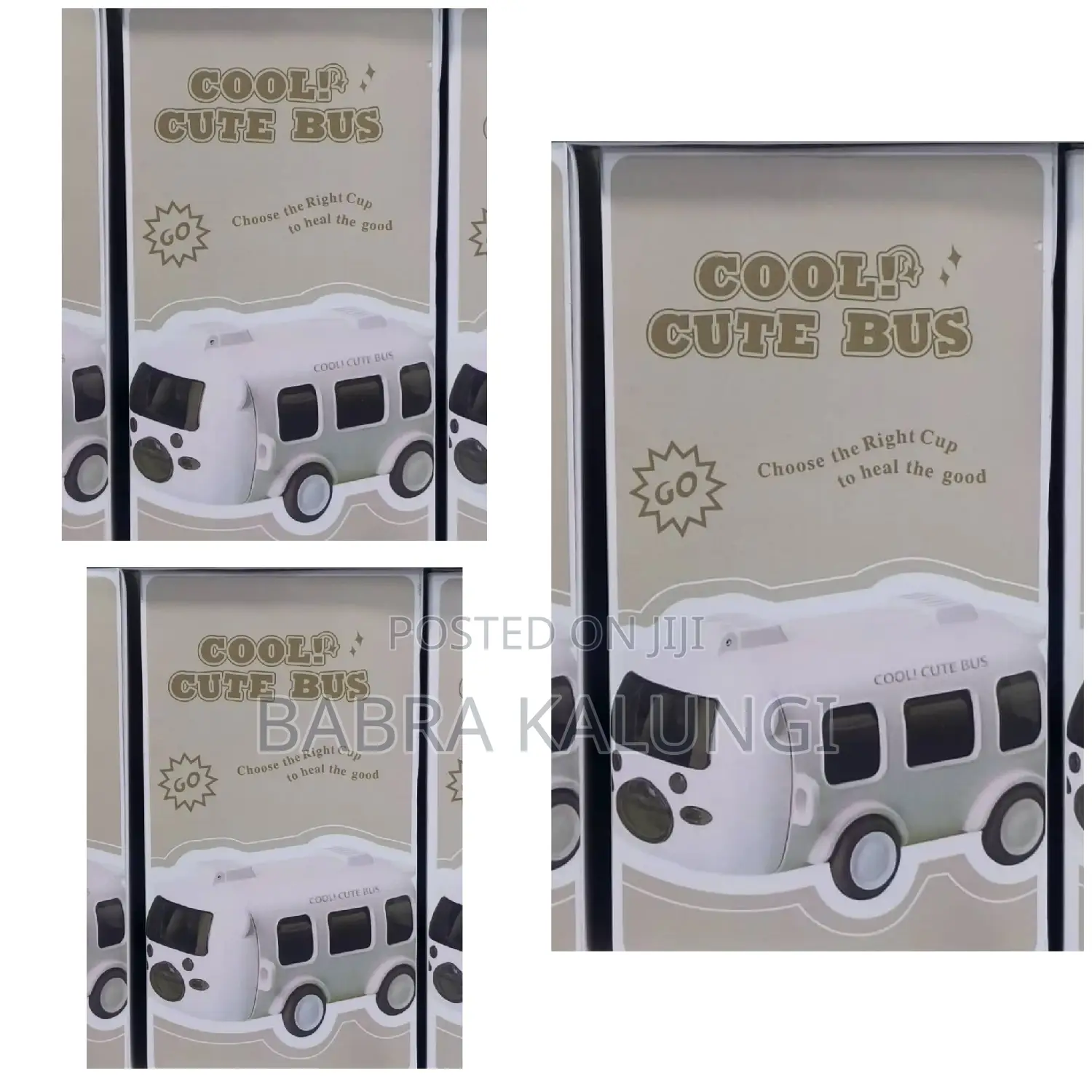 500ml Bus Water Bottle for Kids With Strap, Sipper, Straw