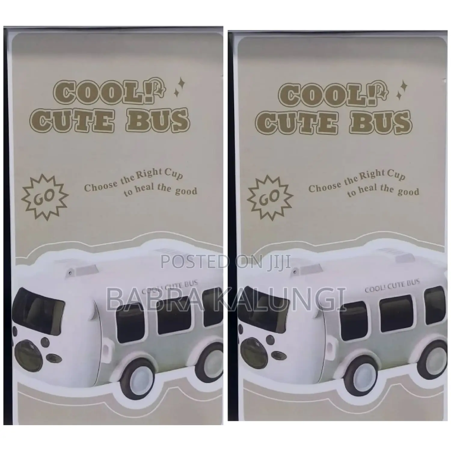 500ml Bus Water Bottle for Kids With Strap, Sipper, Straw