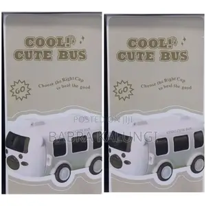 500ml Bus Water Bottle for Kids With Strap, Sipper, Straw