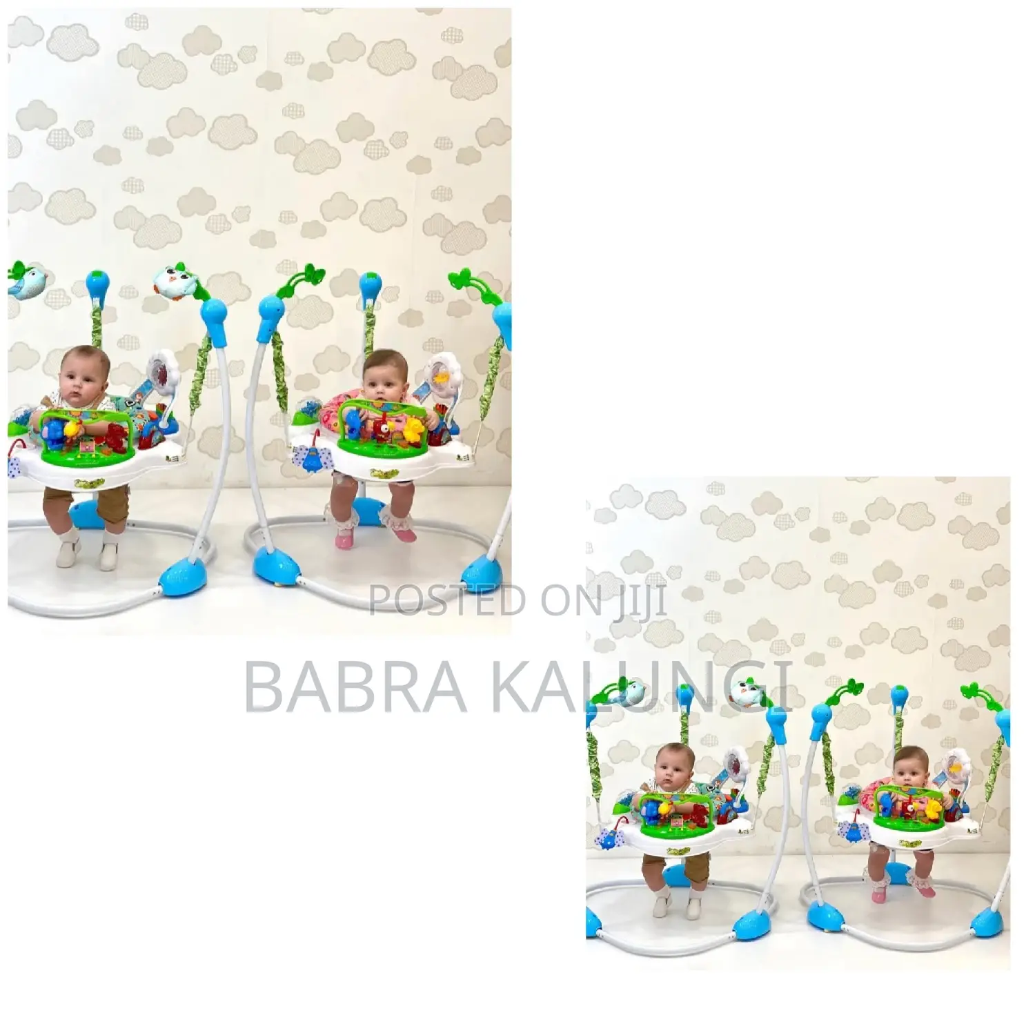 Baby Jumper Trolley With 360° Rotatable Padded Seat