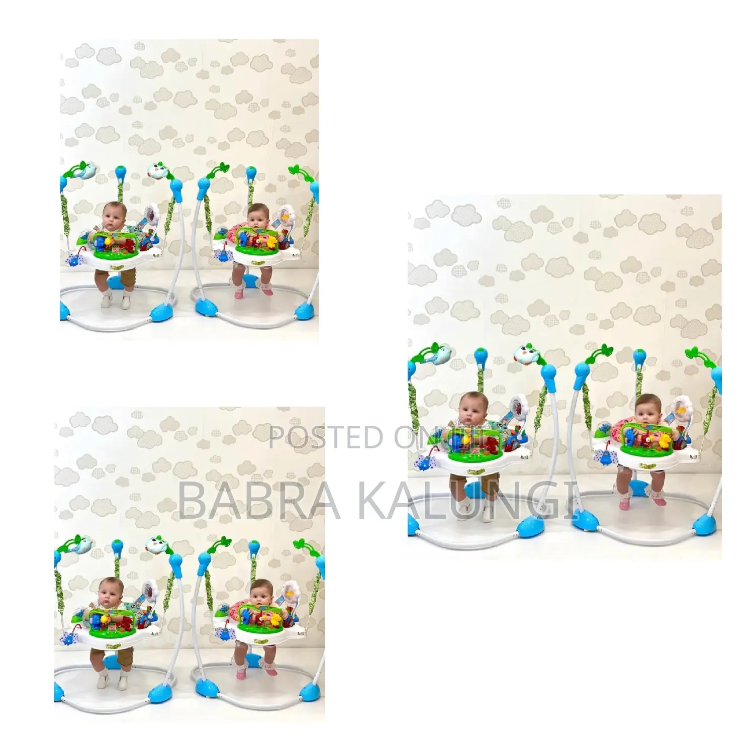 Baby Jumper Trolley With 360° Rotatable Padded Seat
