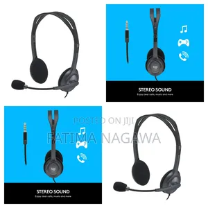 Photo - Logitech H111 Wired on Ear Headphones With Mic Black
