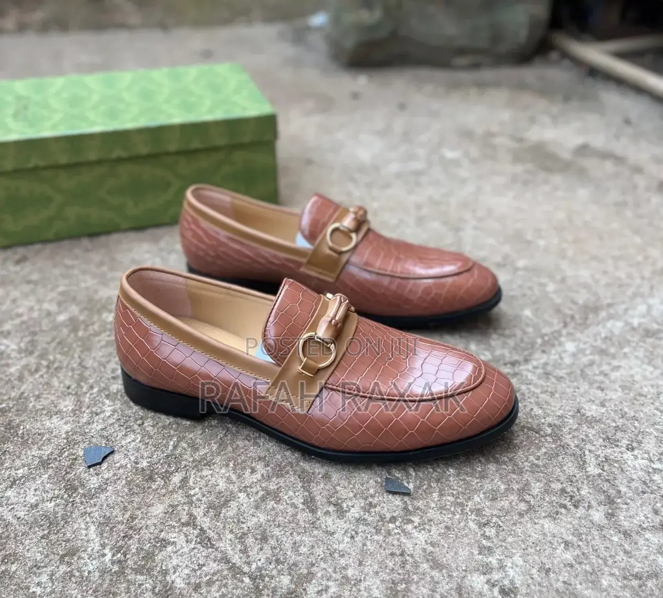 Original Men’S Brown Designer Gucci Leather Loafers