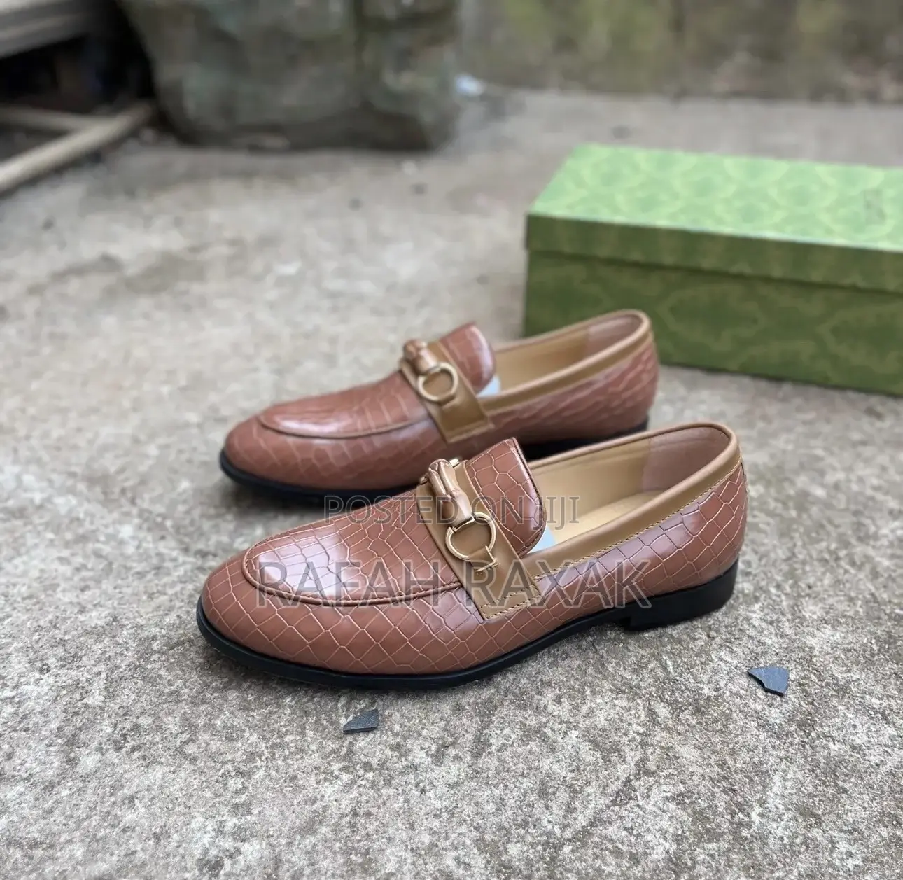 Original Men’S Brown Designer Gucci Leather Loafers