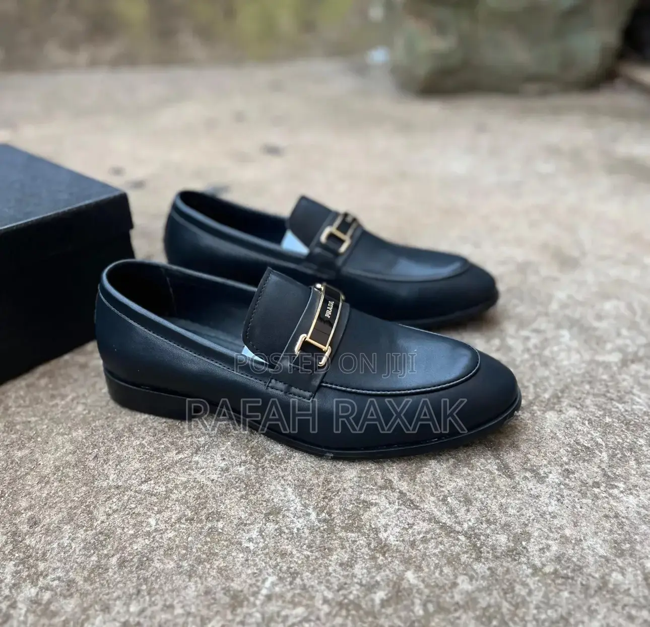Original Black Men’S Designer Prada Leather Loafers