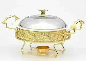Round Golden Pattern Chafing Dish Buffet Set 28cm