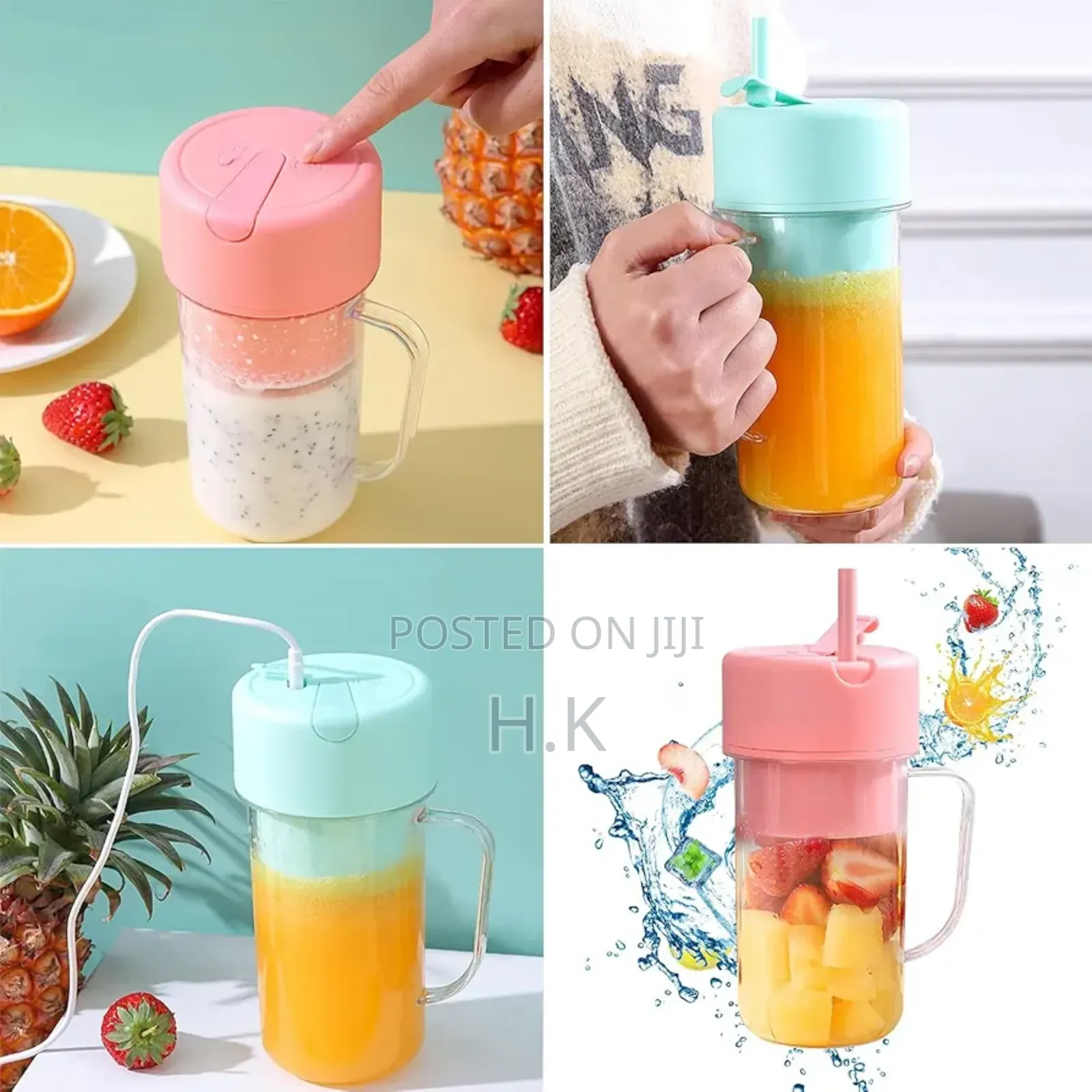 Portable, Electric Straw Juicing Cup With a 500ml Capacity.