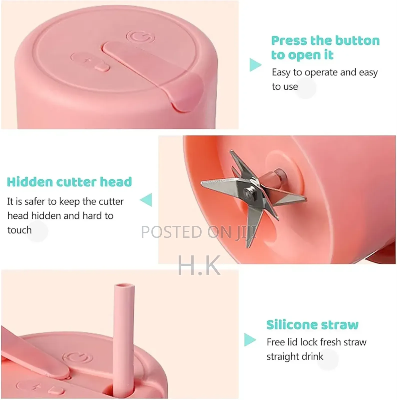 Portable, Electric Straw Juicing Cup With a 500ml Capacity.