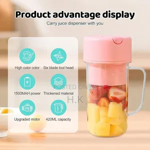 Portable, Electric Straw Juicing Cup With a 500ml Capacity.