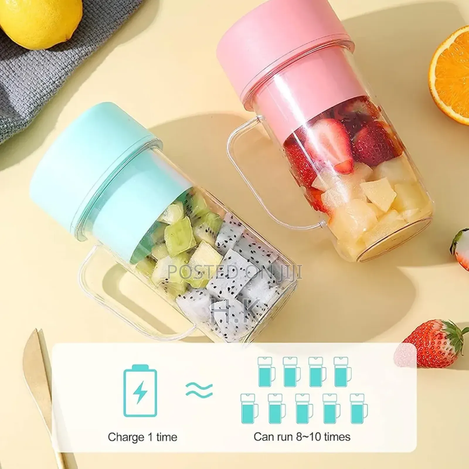 Portable, Electric Straw Juicing Cup With a 500ml Capacity.