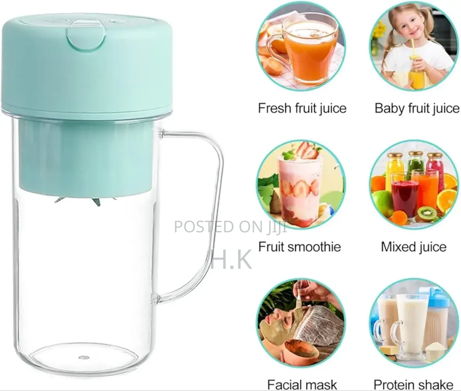 Portable, Electric Straw Juicing Cup With a 500ml Capacity.