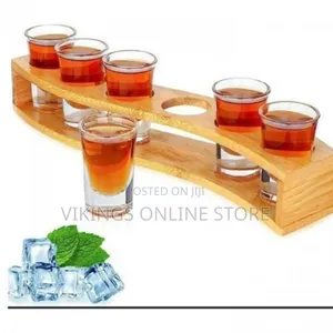 Tequila Wooden Glass Holder With Glass Up