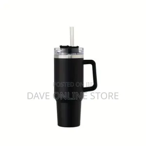40 Oz Vacuum Coffee Mug With Straw Lids and Free Straw Brush