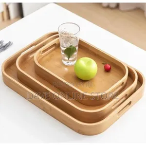 3in1 Wooden Tray Set Bamboo Serving Tray Set