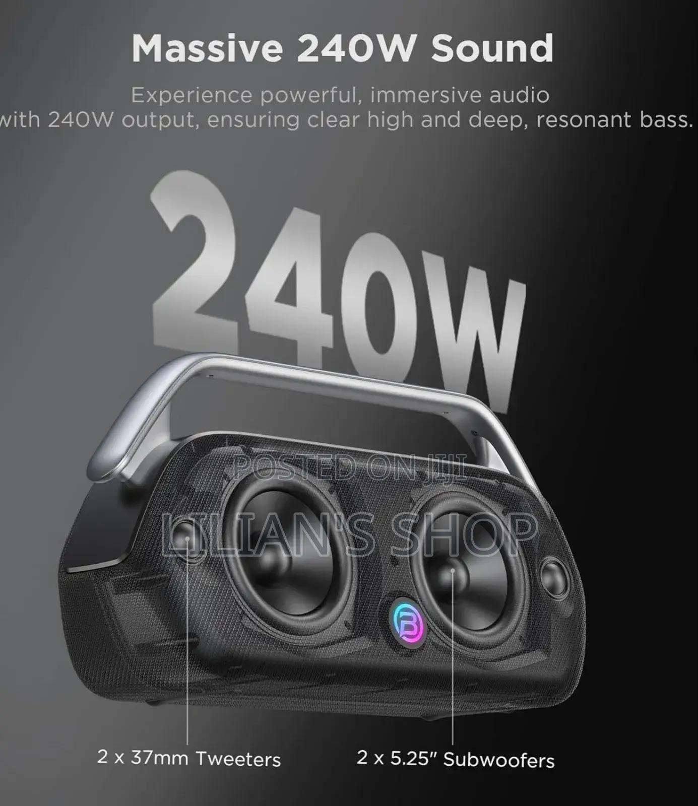 Bugani Boost Max 240w Portable Bluetooth Speaker