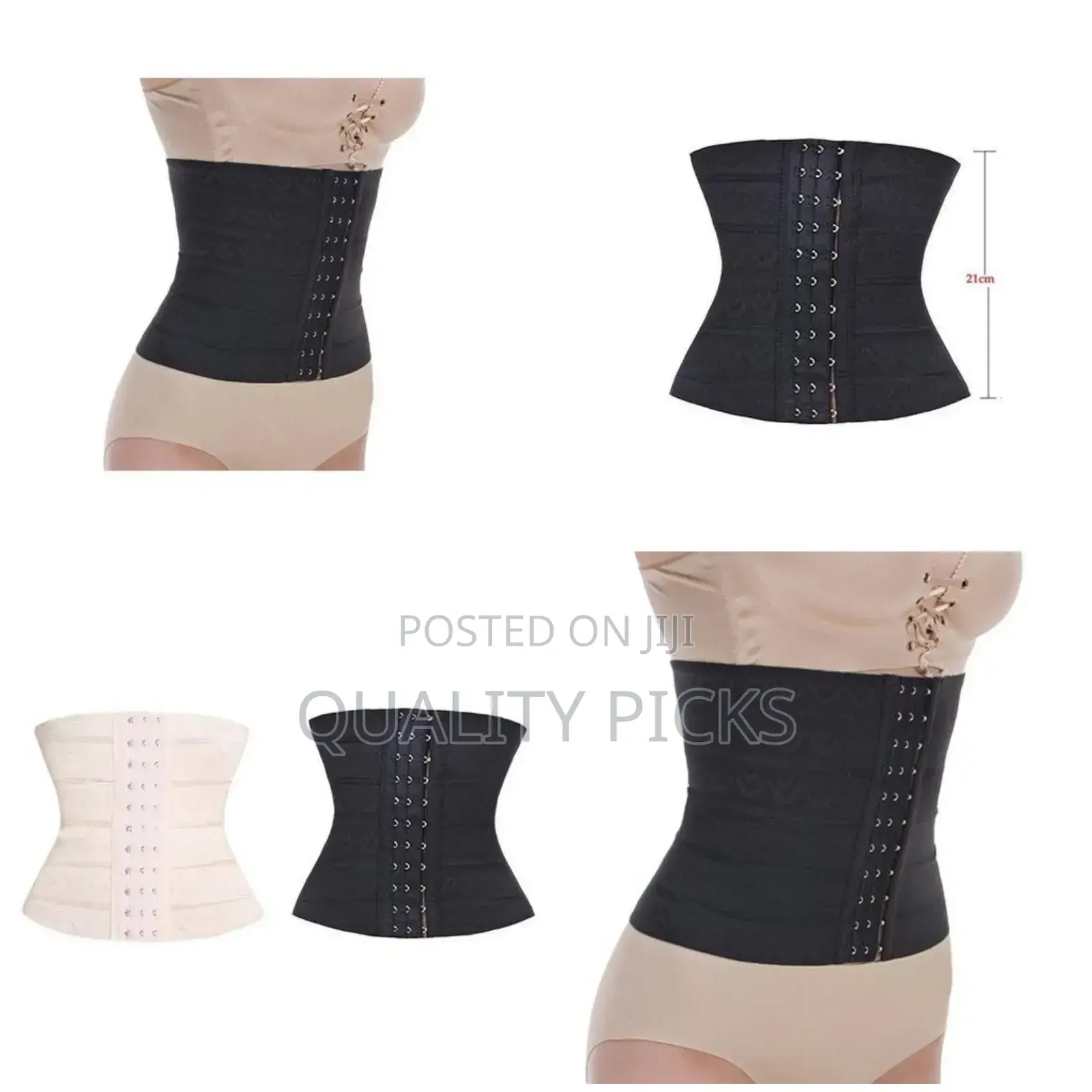 Black Figure 8 Waist Trainer Belt 21cm – Easyon