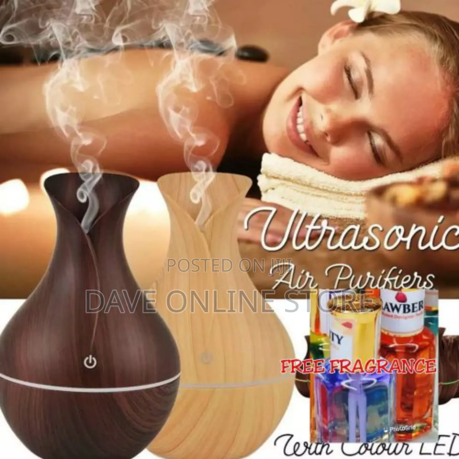 Usb Charging Air Humidifier Led Night Light+ Free Fragrance
