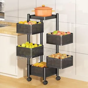 5 Tier Fruit and Vegetables Trolley With Wheels