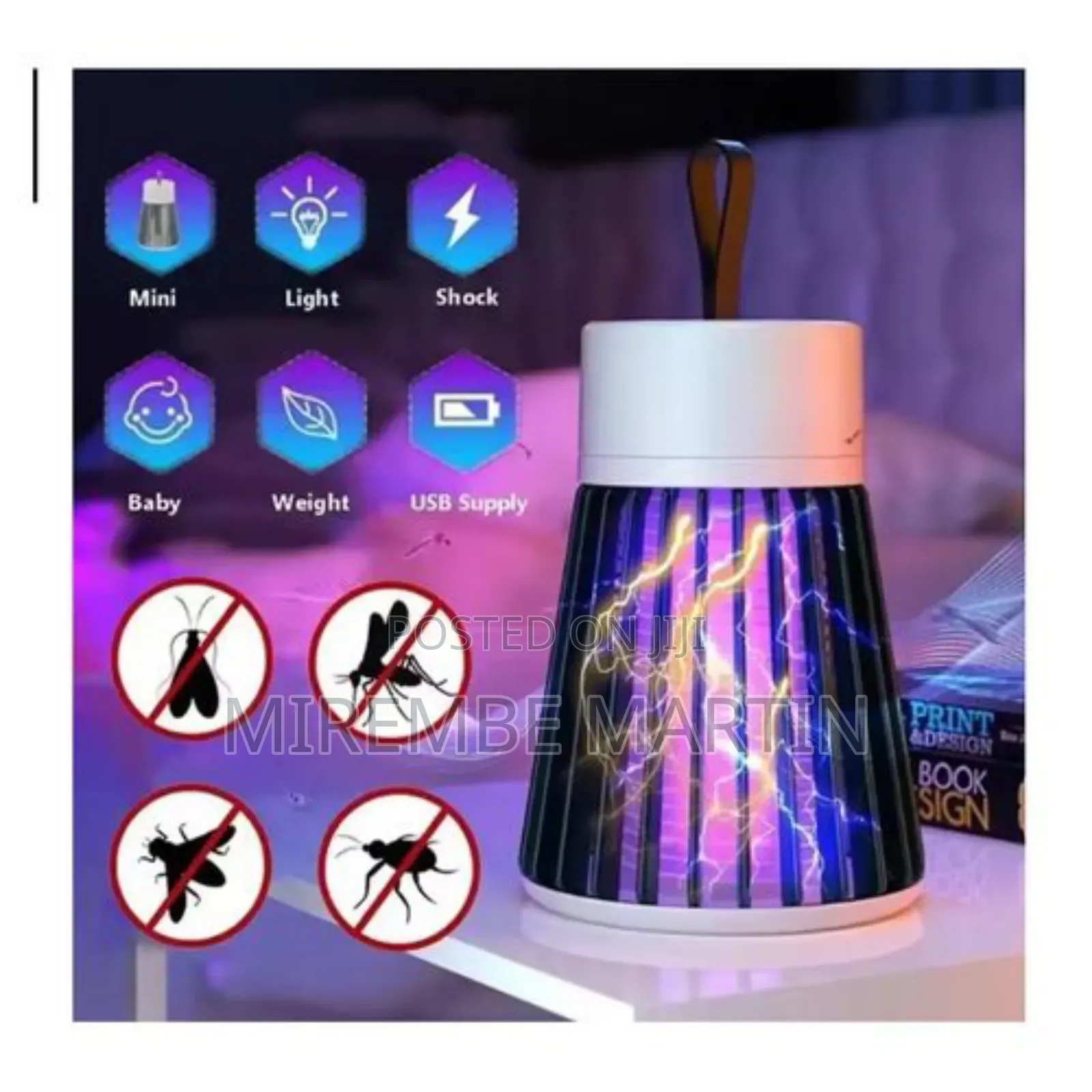 Rechargeable Mosquito Lamp Fly Trap Zapper Insect Killer