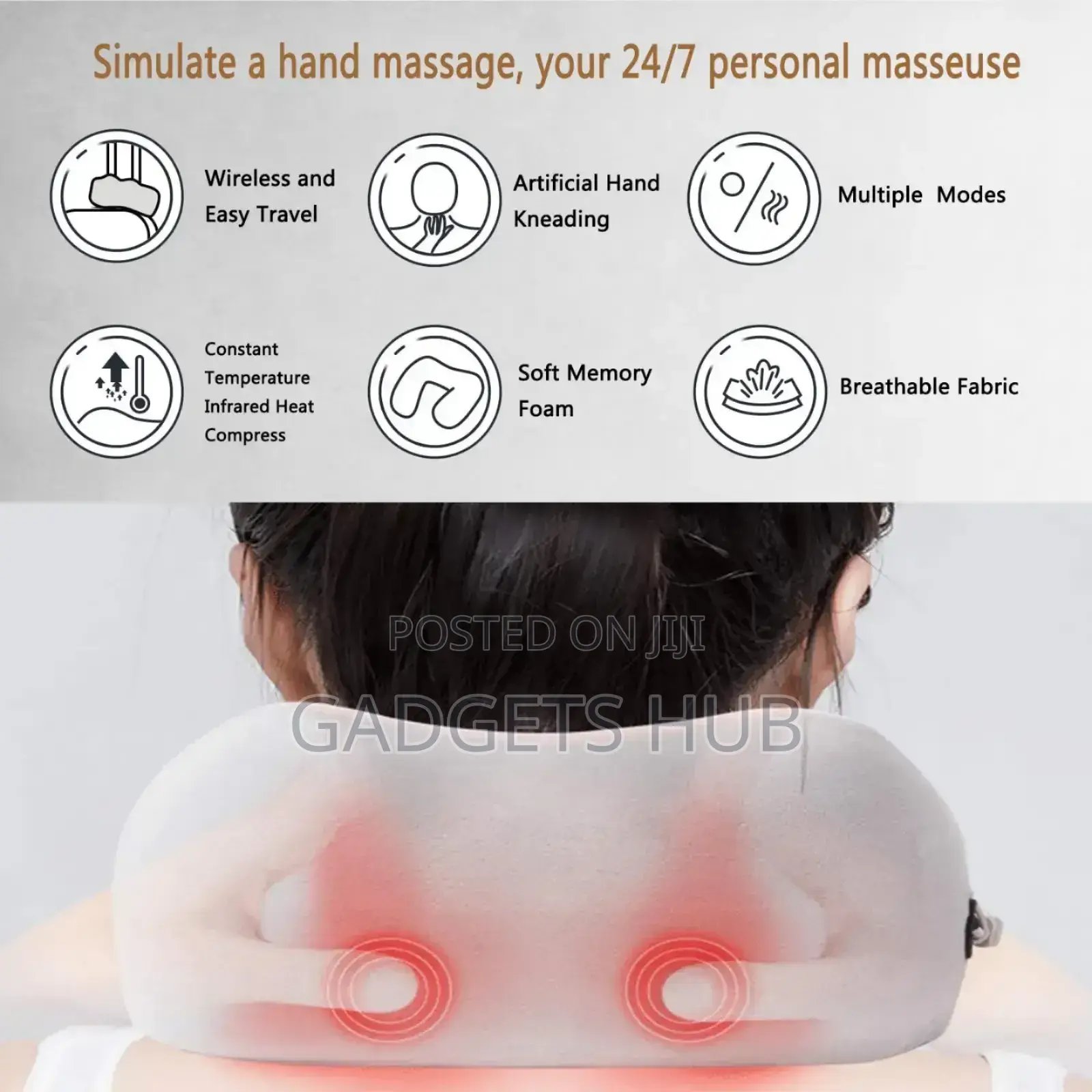 U Vibrator Shaped Massage Pillow Household Neck Massager