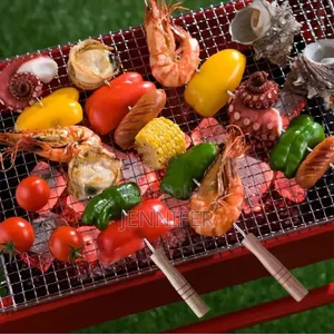 12pcs Metallic BBQ Skewers With Heat Proof Wooden Handles