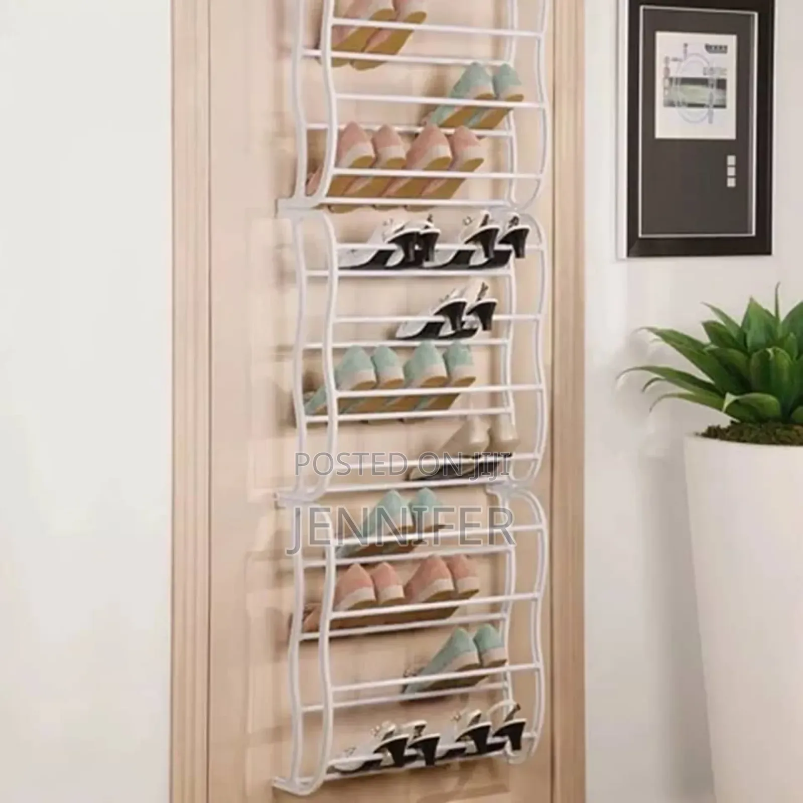 Over the Door Metallic Shoe Rack Organiser