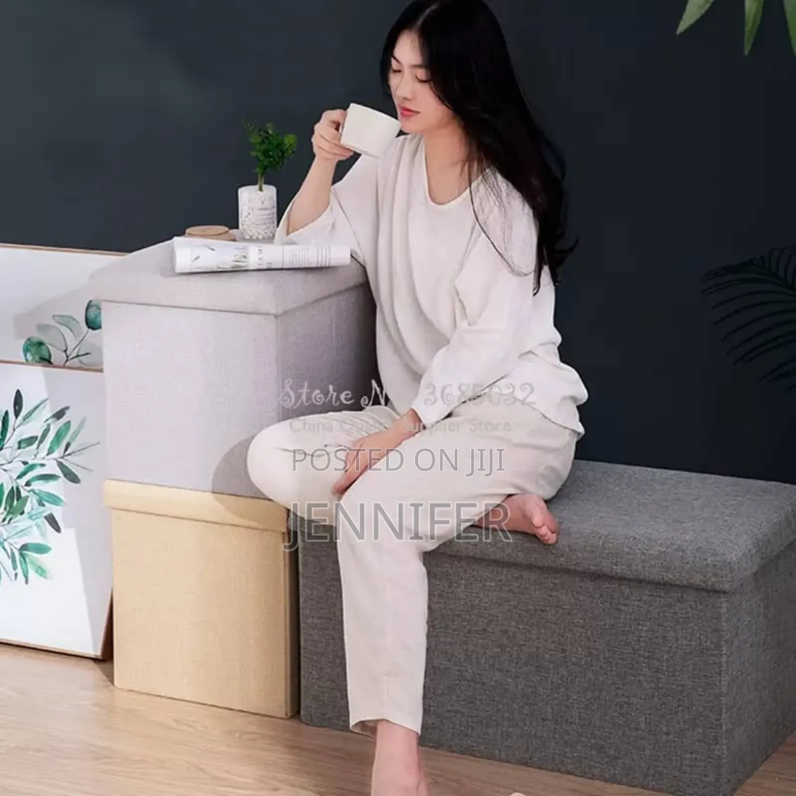 Foldable Stool Ottomans Storage Unit