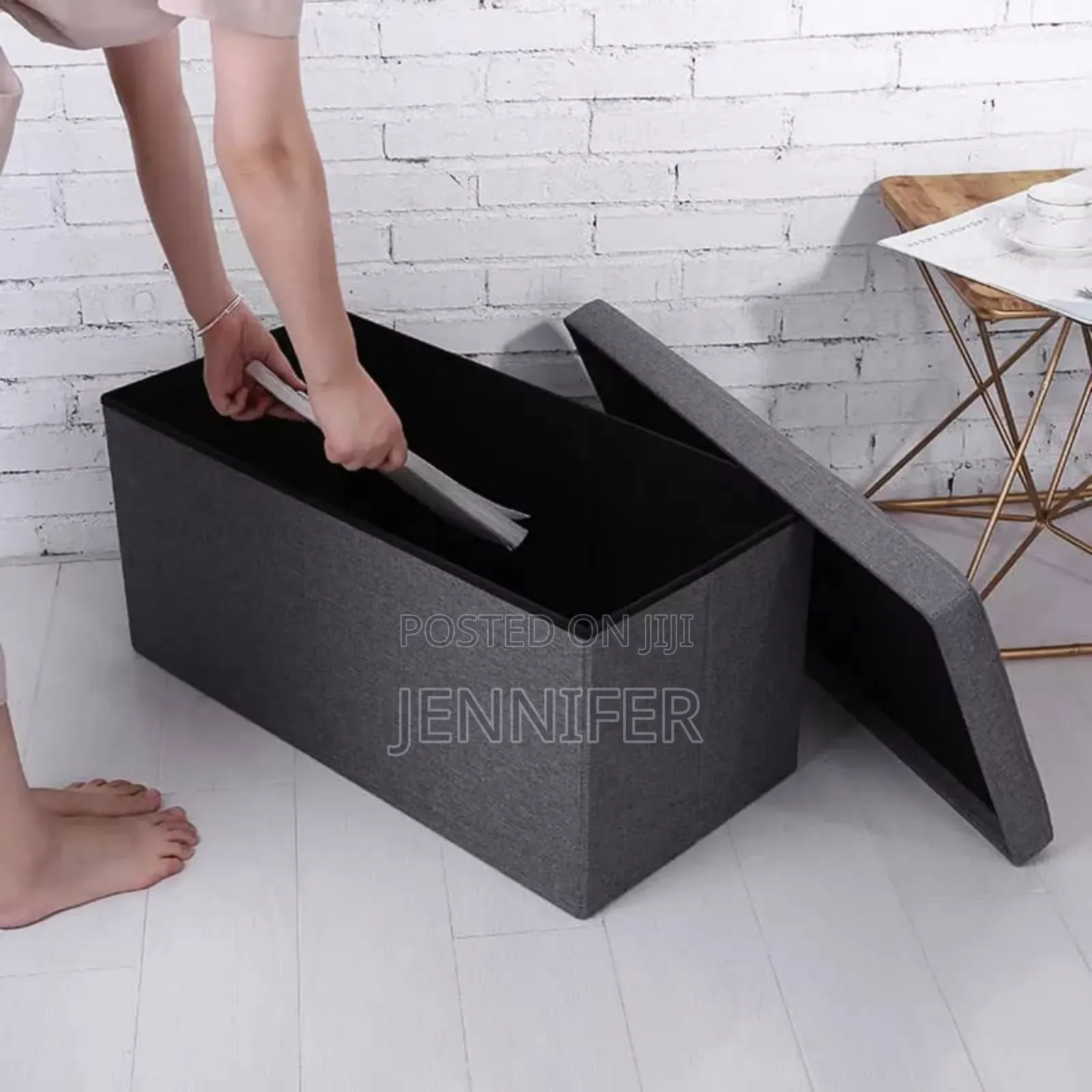 Foldable Stool Ottomans Storage Unit