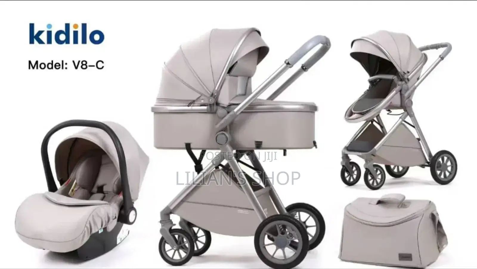 Kidilo Travel System Baby Stroller With Bassinet