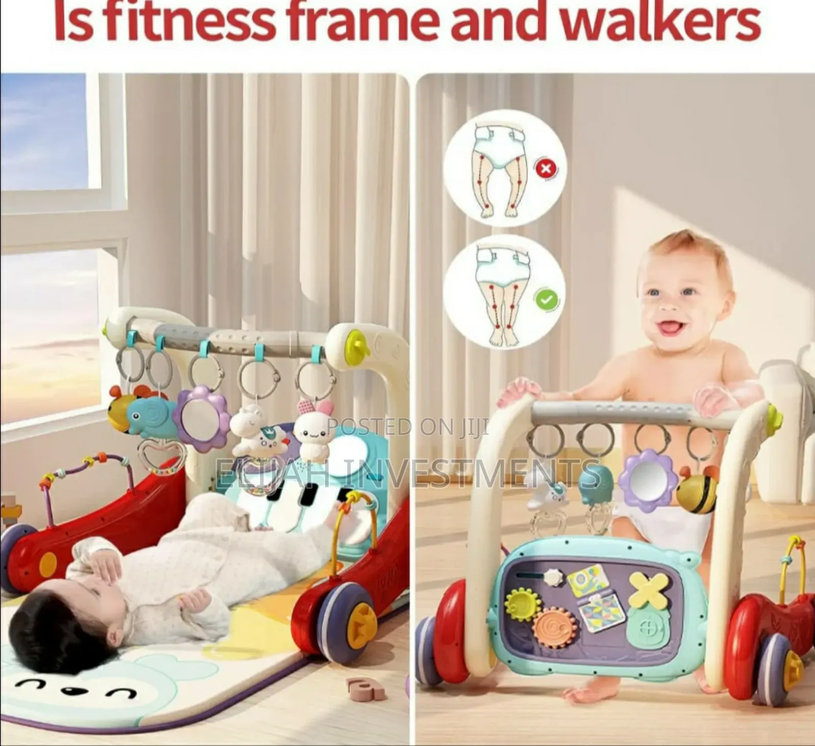 Luxurious 2 in 1 Baby Gym With Walker