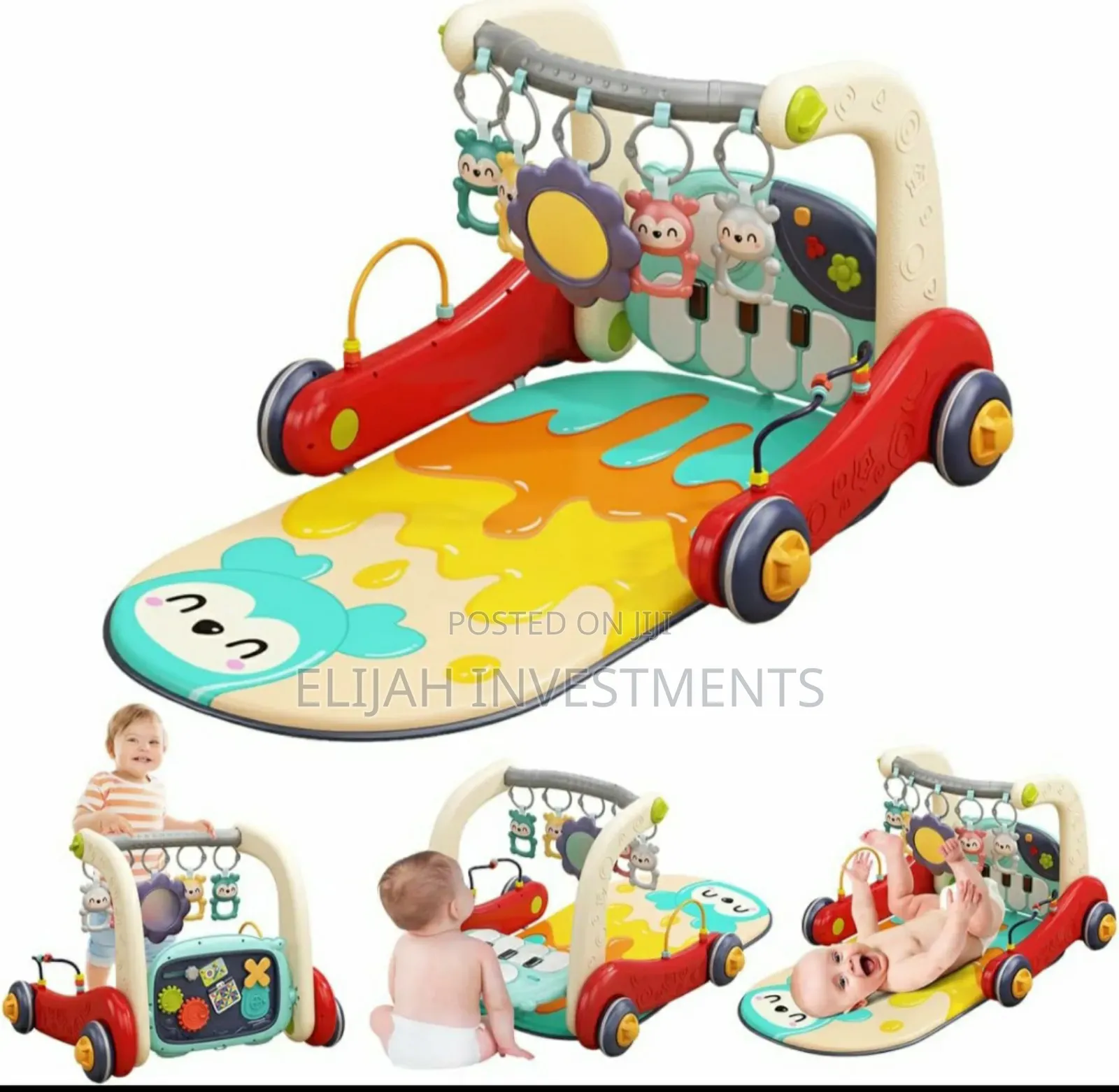 Luxurious Baby Infant to Toddler Play Gym With Mat Walker