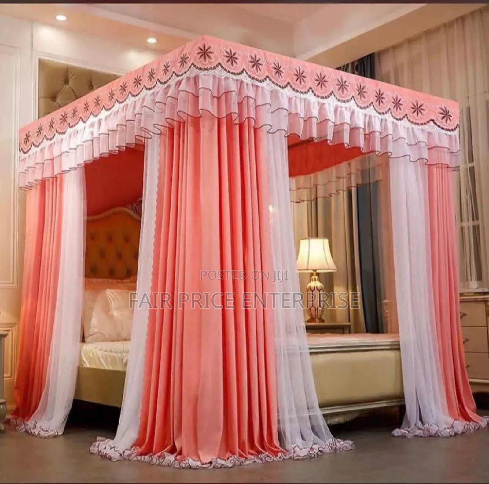 4 Stands Rail Curtains Mosquito Nets 5*6/ Original Quality