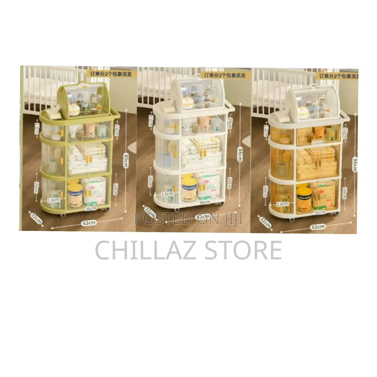 Baby Storage Organizer Cart With Wheels.