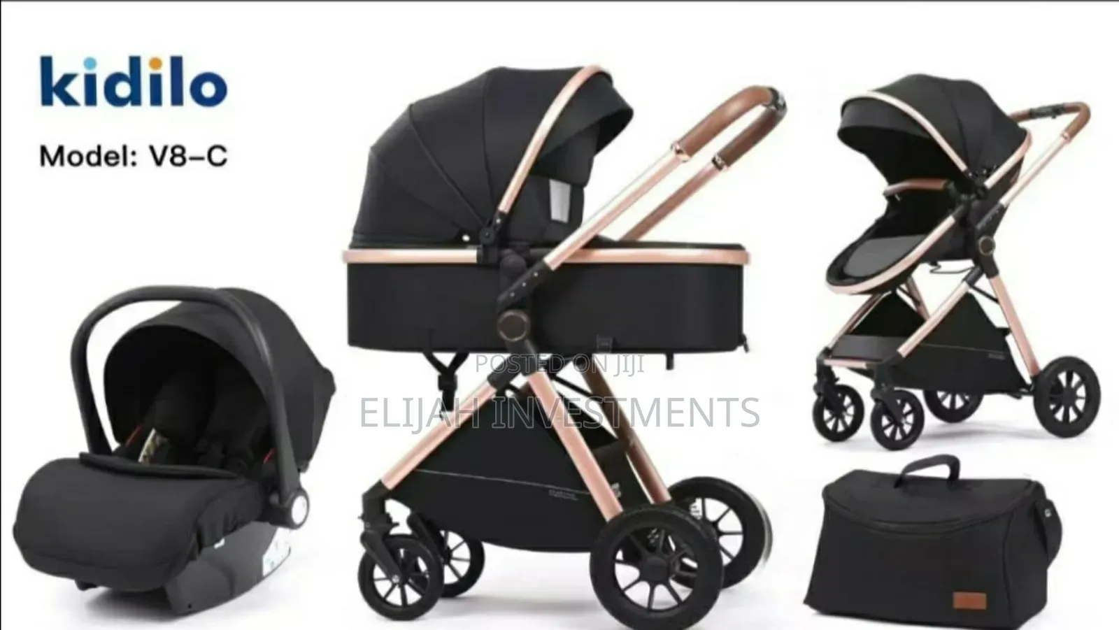New Kidilo Travel System Baby Stroller With Bassinet Basket