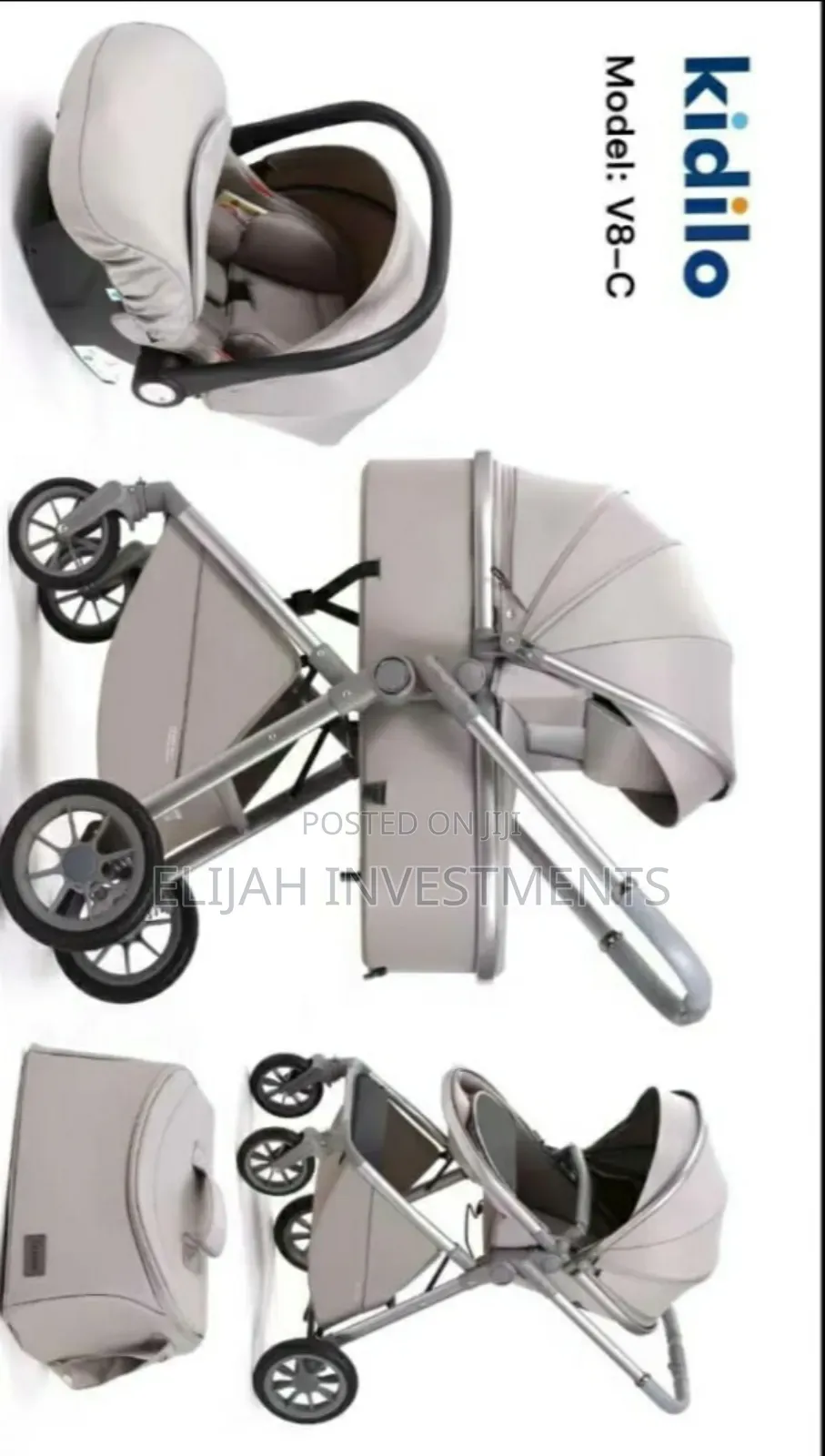 New Kidilo Travel System Baby Stroller With Bassinet Basket