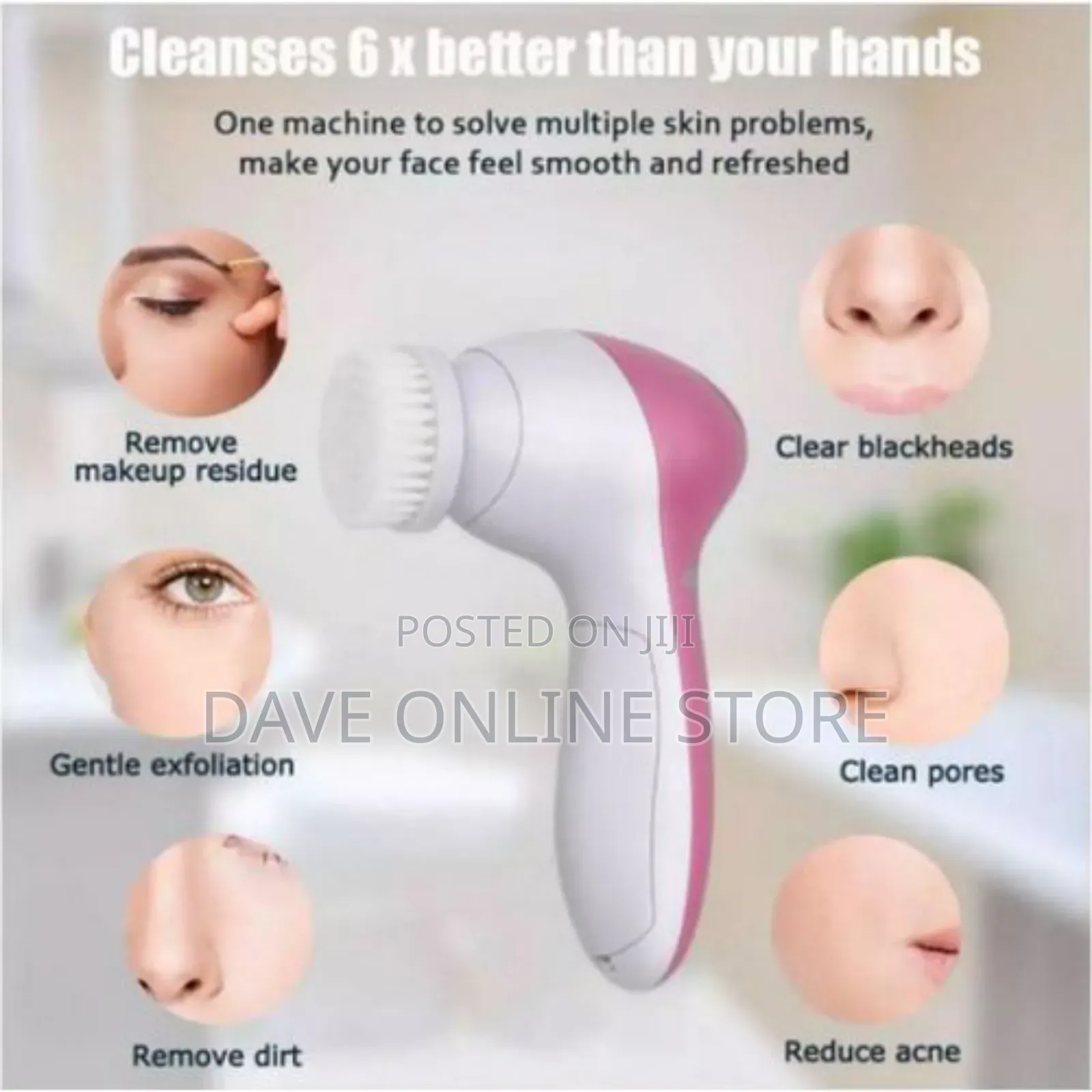5 in 1 Waterproof Facial Cleaner Face Cleansing Brush
