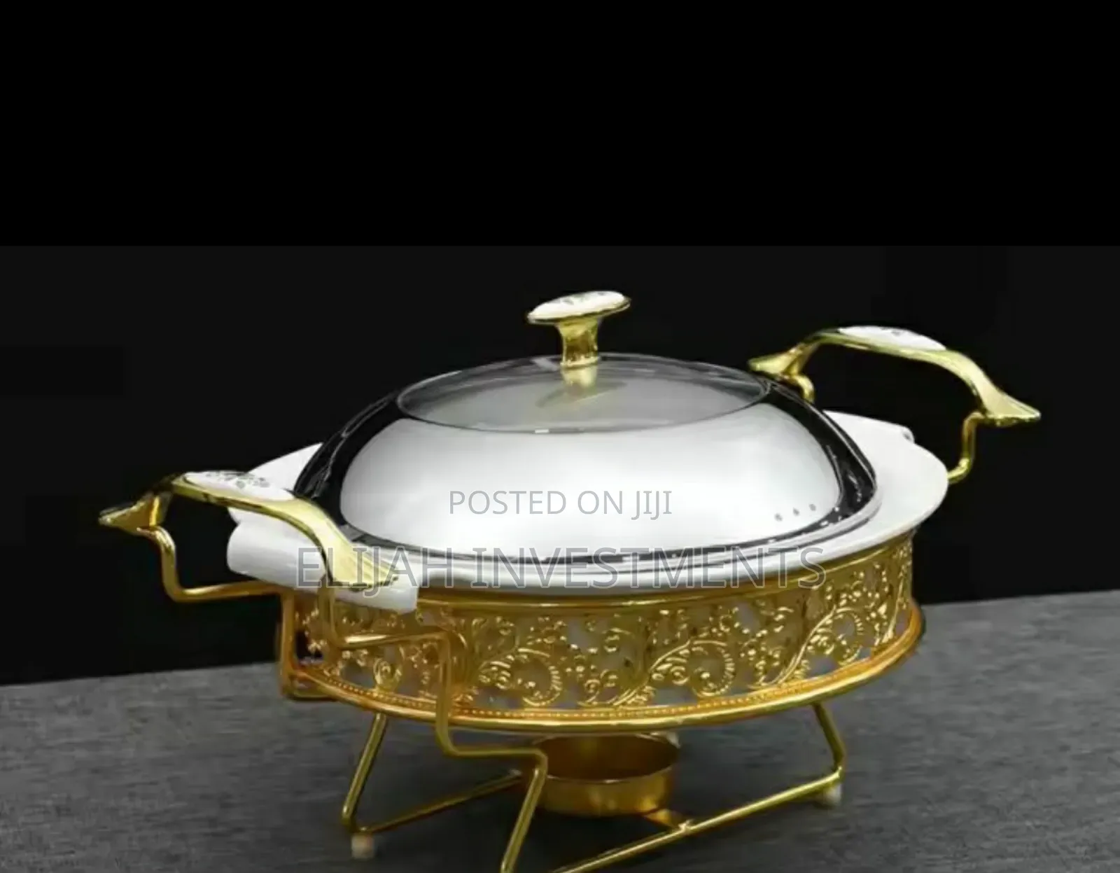 New Round Golden Pattern Chafing Dish Buffet Set 28cm
