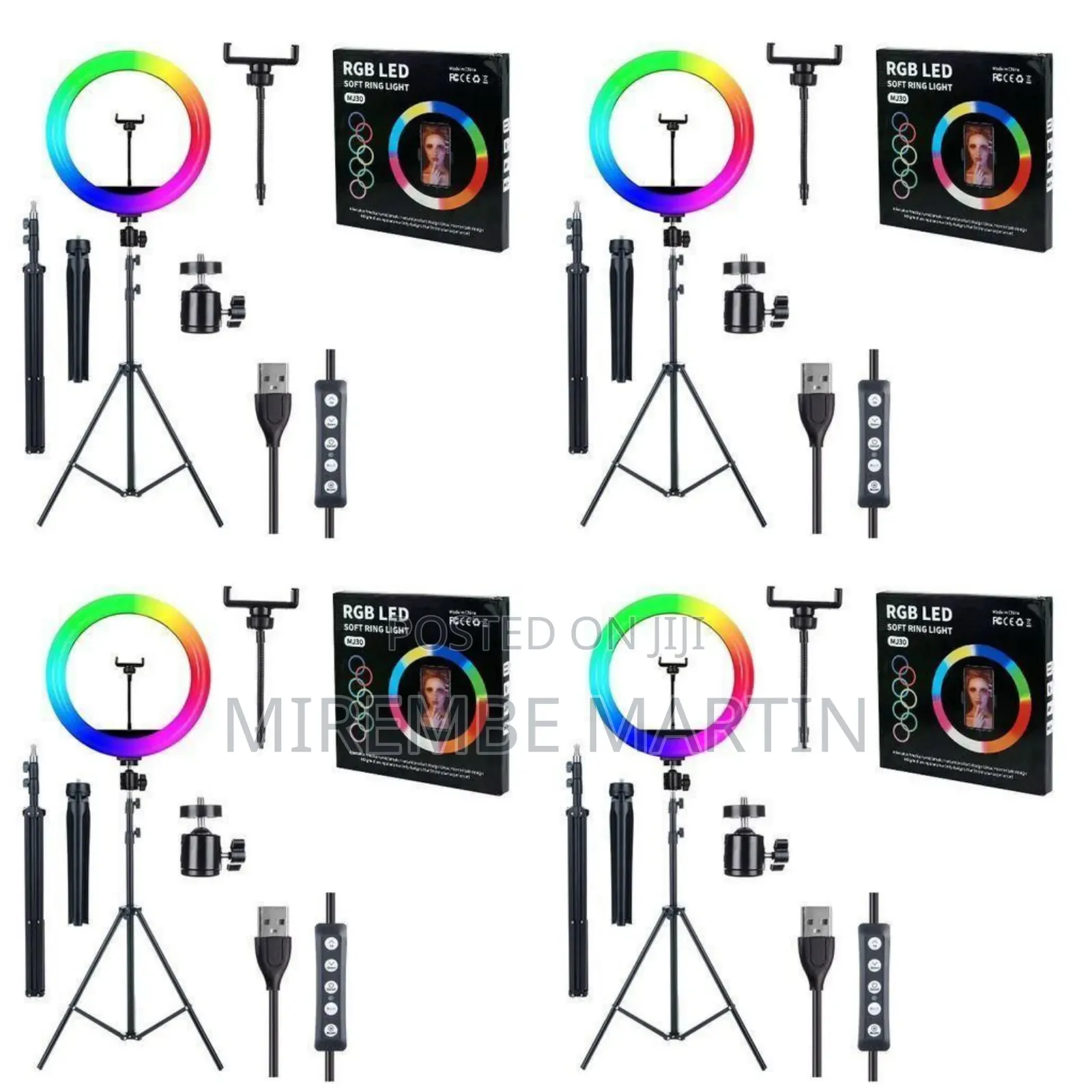Rohs 12inches RGB Selfie Light + Tripod Stand